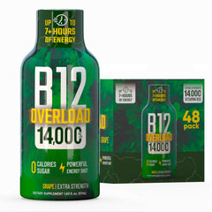 Vitamin Energy B12 Overload grape bottle boosts sustained energy and vitality