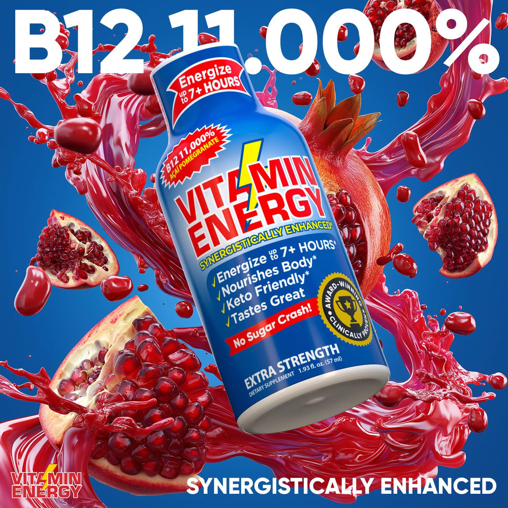 Display of Vitamin Energy B12 shot 48-pack for bulk energy options