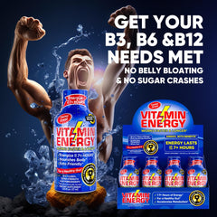 Graphic showing natural caffeine sources in Vitamin Energy B12 shot