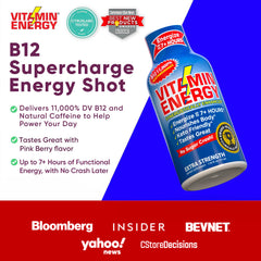 Travel-size Vitamin Energy B12 shot bottle ready for gym or commute