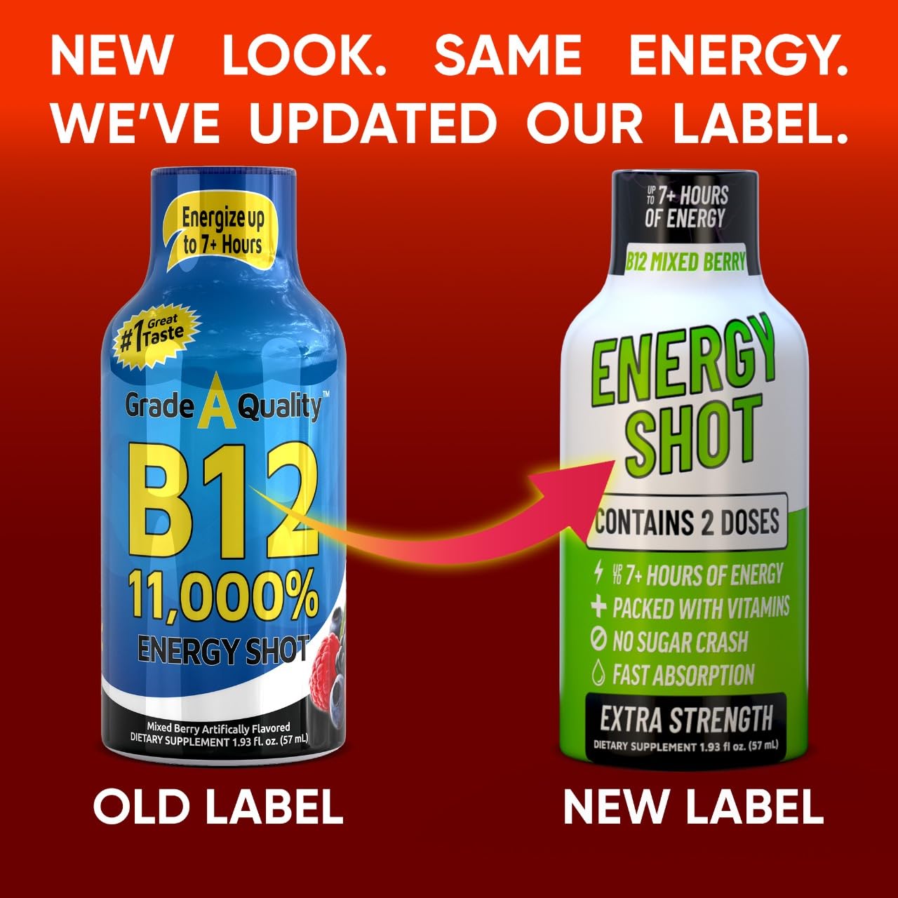 Vitamin Energy B12 shot vegan formula appealing to active lifestyles.