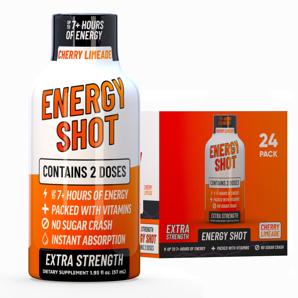 Vitamin Energy Cherry Limeade energy shot bottle for on-the-go focus.