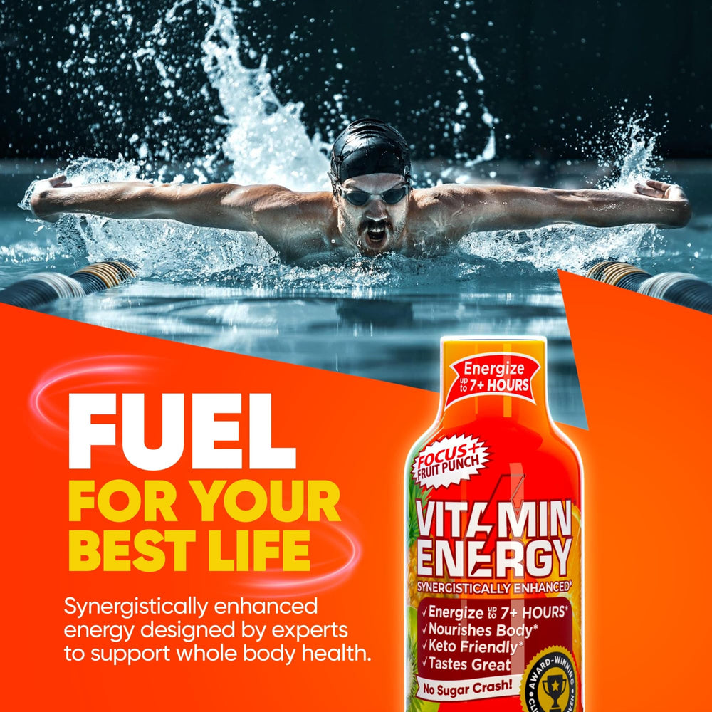 Vitamin Energy Focus+ gluten-free badge visible for gluten-conscious shoppers.