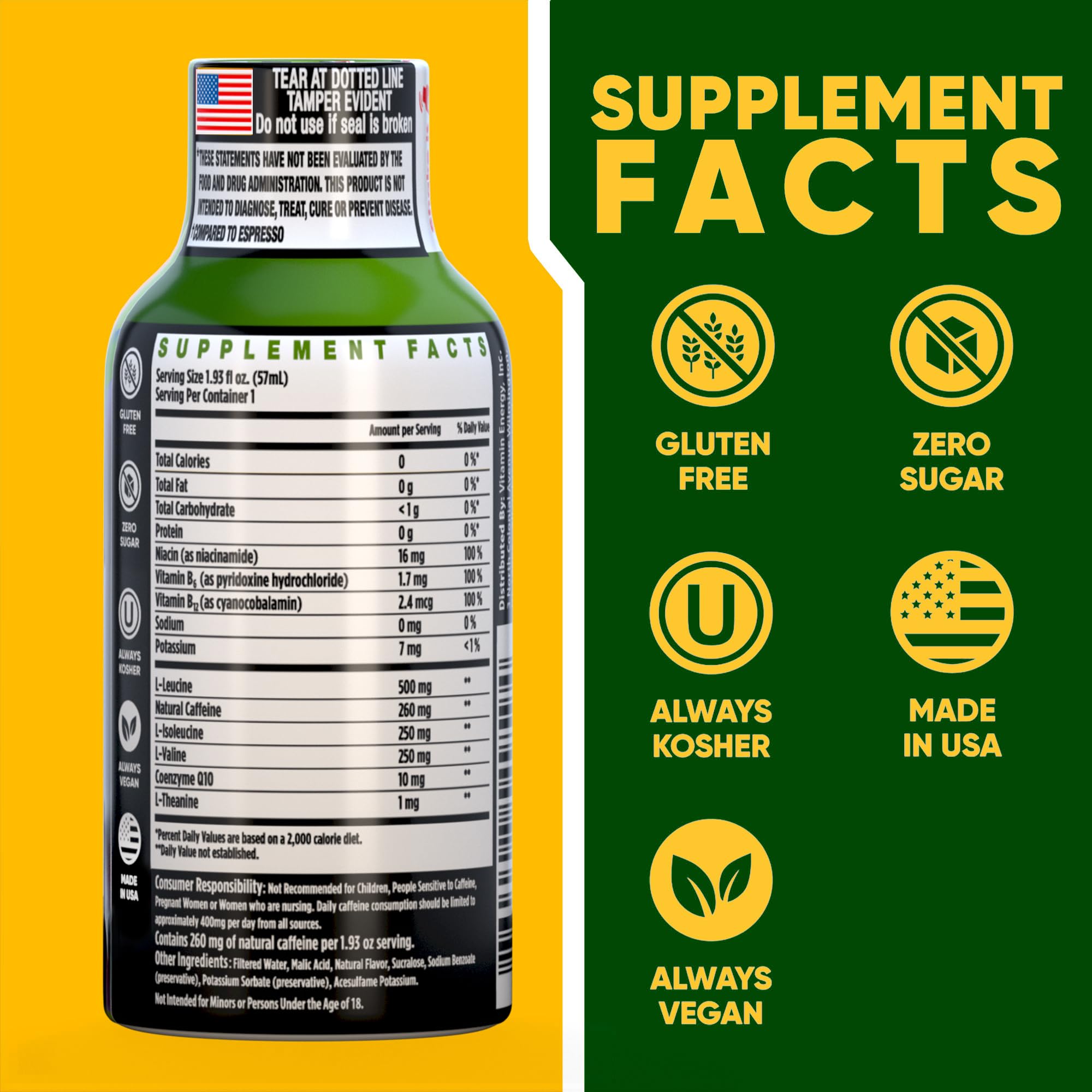 Vitamin Energy Focus+ 48-pack display shown for study sessions and travel.