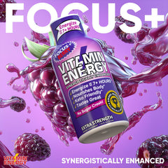 Vitamin Energy Focus+ Berry 24-pack display for convenient on-the-go energy