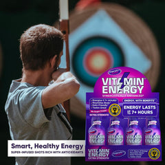Vitamin Energy Focus+ Berry nutrition label closeup with zero sugar claim