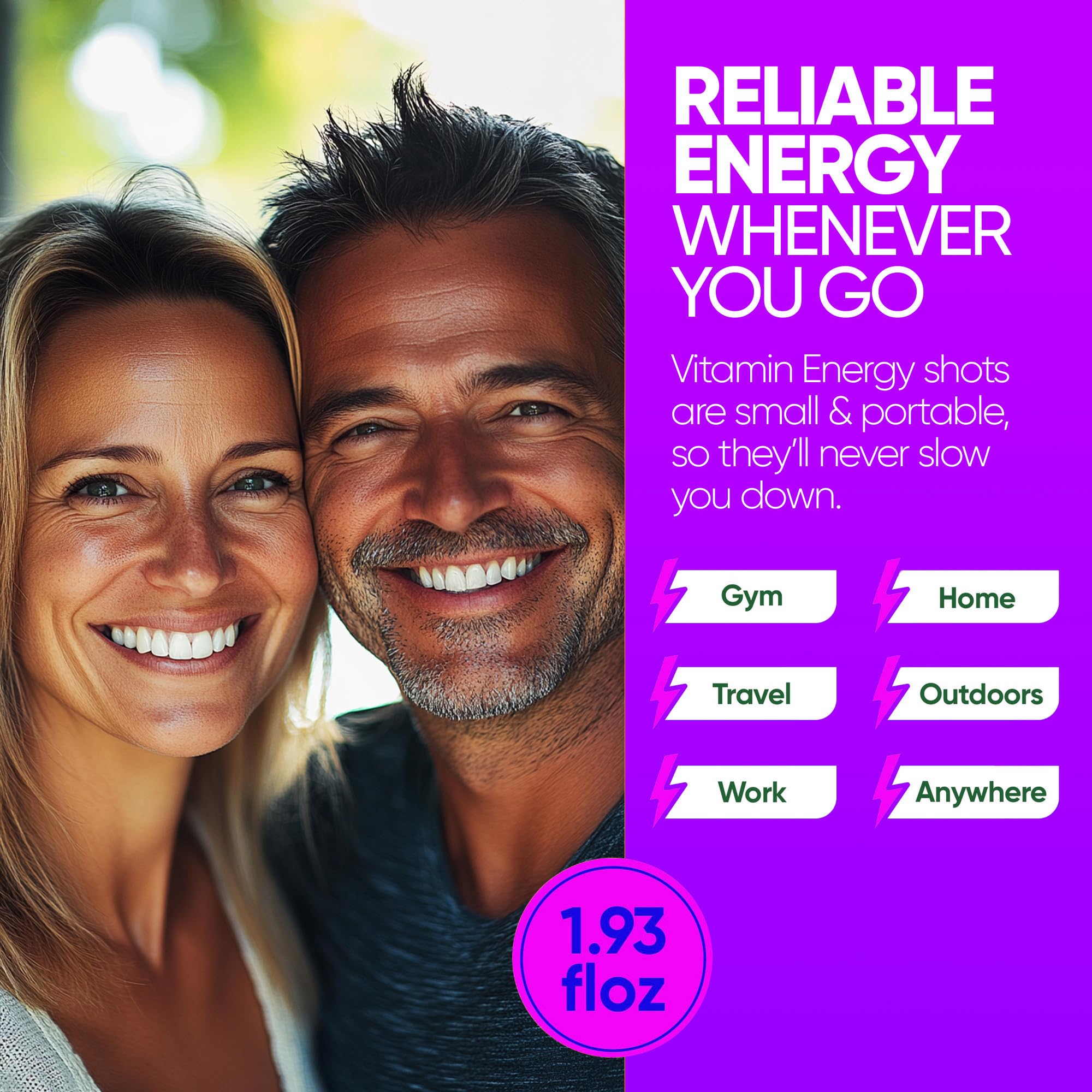 Vitamin Energy Focus+ Berry packaging box emphasizing vegan and gluten-free features