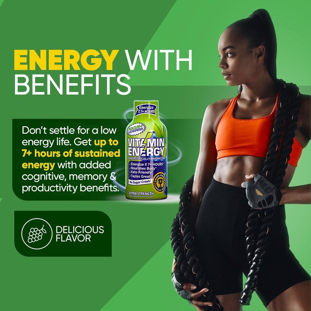 Vitamin Energy Focus+ vegan and gluten-free symbols on packaging.