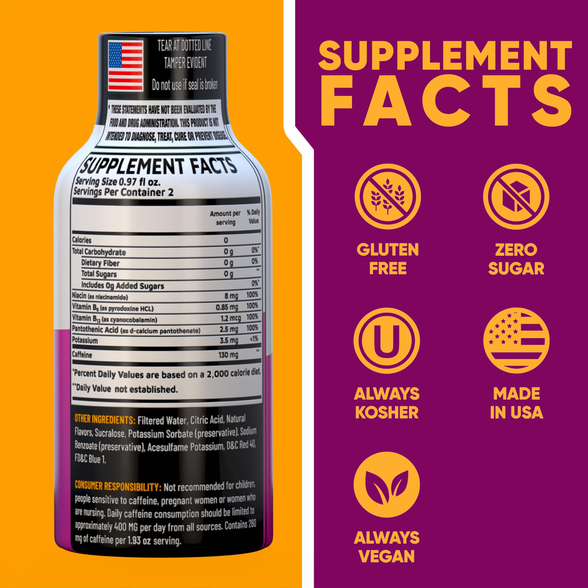 Vitamin Energy Grape Shot pour action shows immediate energy boost for tasks.