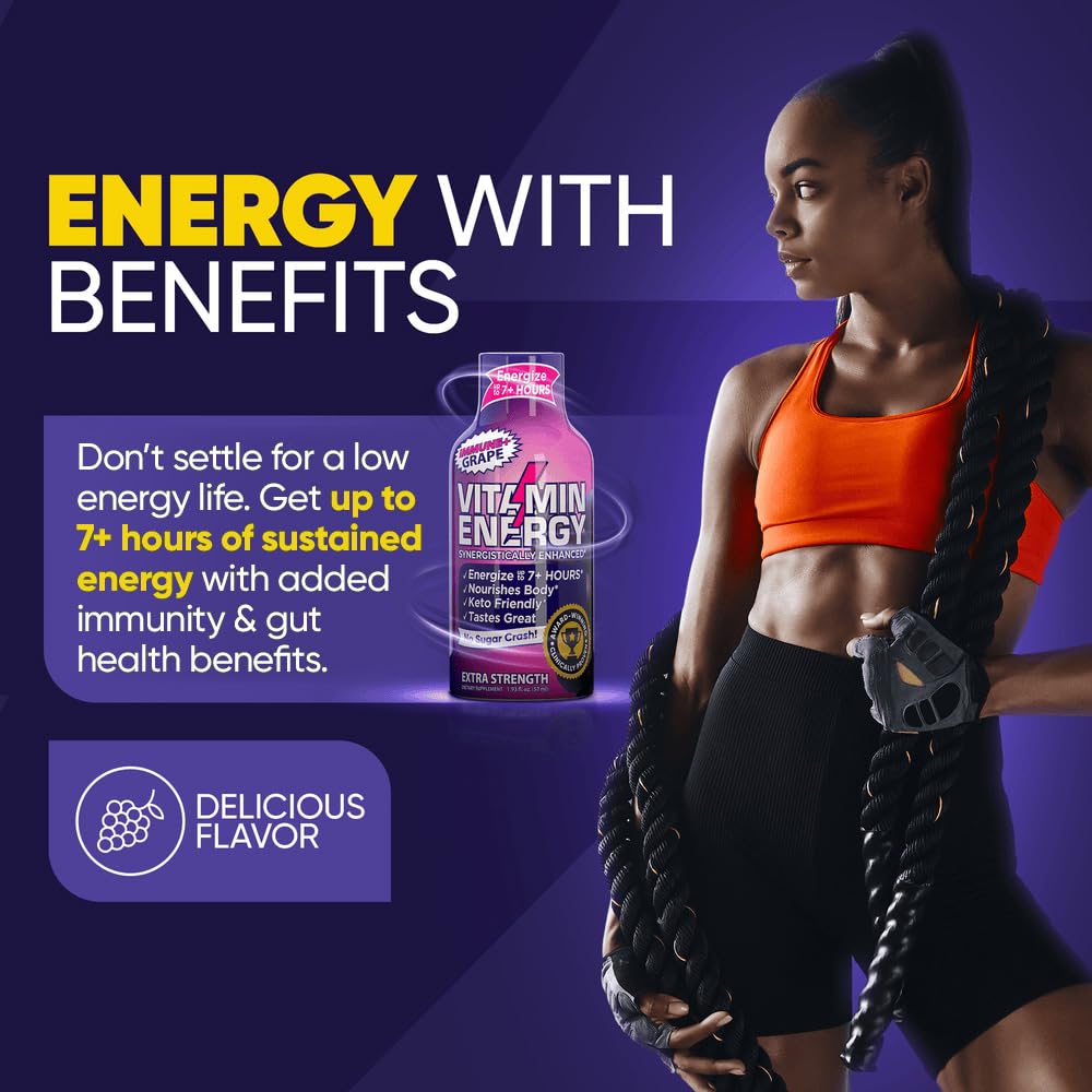 Vitamin Energy Immune+ grape packaging emphasizes energy and immune benefits
