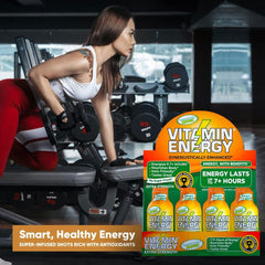 Ingredients panel of Vitamin Energy Immune+ featuring green tea and B-vitamins.