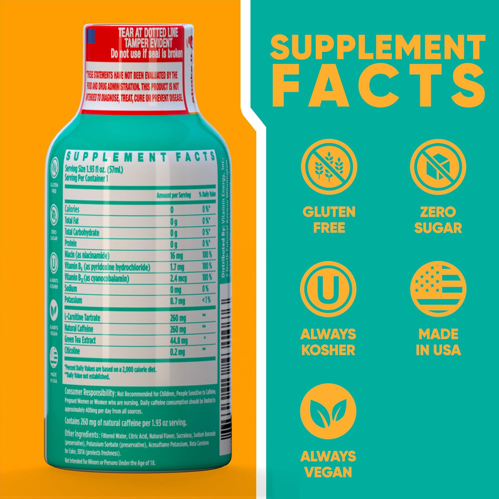 Vitamin Energy Immune+ Pineapple Punch bottle cap for on-the-go energy.