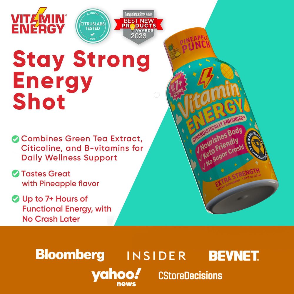 Vitamin Energy Immune+ 48-pack box displays convenient multi-pack for on-the-go energy.