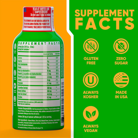 Vitamin Energy Immune+ Watermelon Burst shot label close-up shows nutrition and immune support
