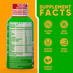 Vitamin Energy Immune+ Watermelon Burst shot label close-up shows nutrition and immune support