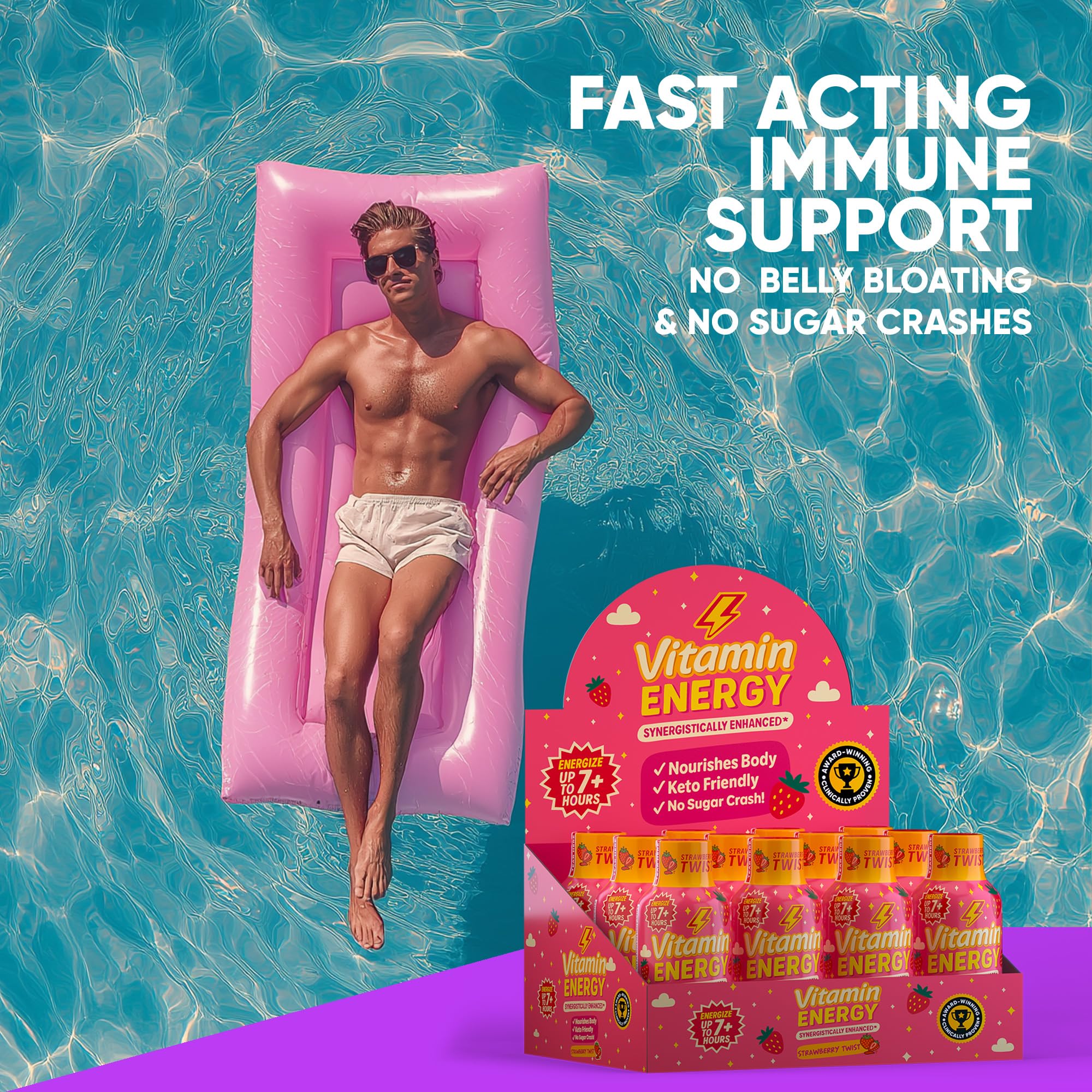 Vitamin Energy Immune+ with plant-based caffeine highlights energy source
