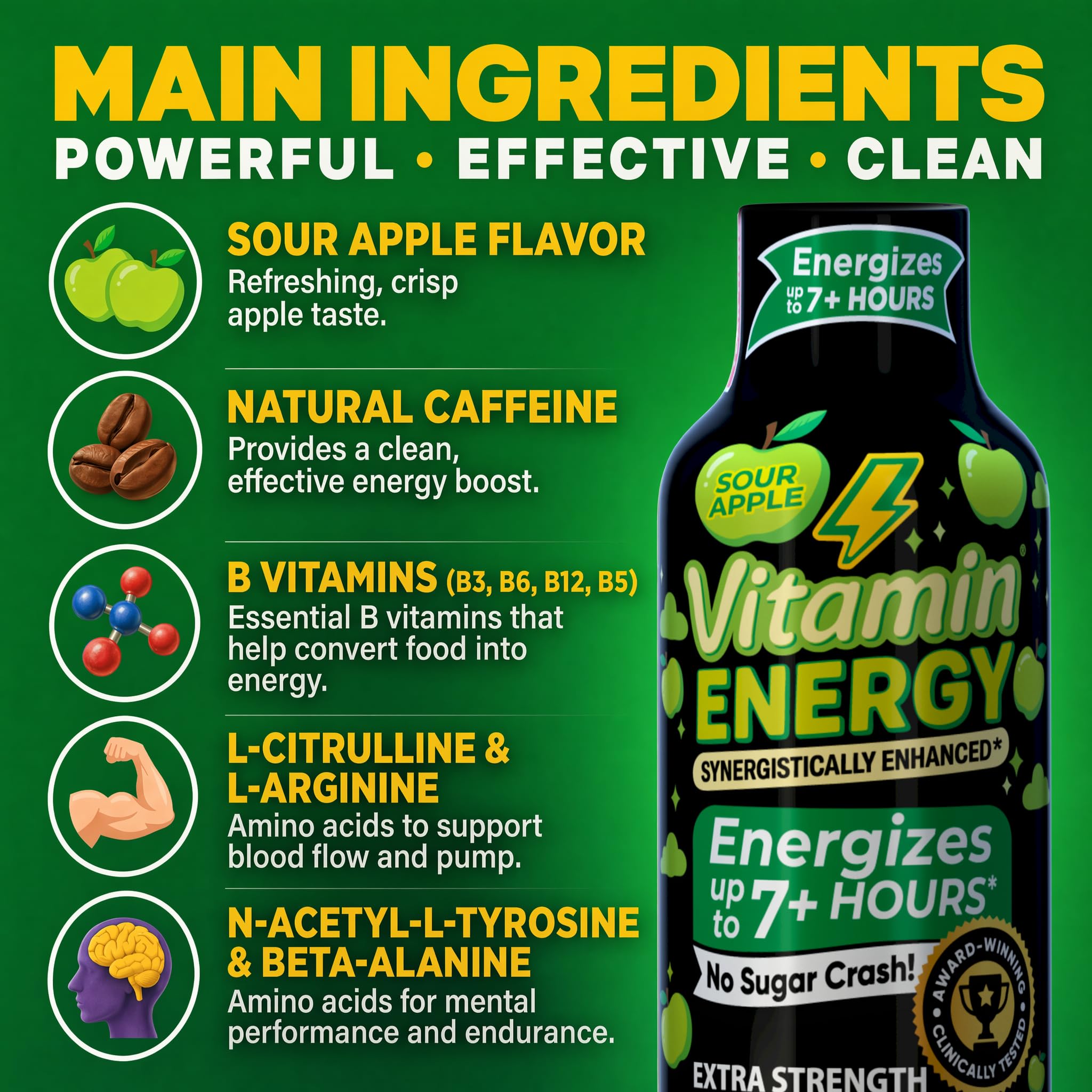 Vitamin Energy sello sin gluten vegano apto para dietas