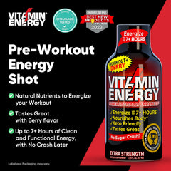 Vitamin Energy Berry flavor evokes refreshing energy for training sessions.
