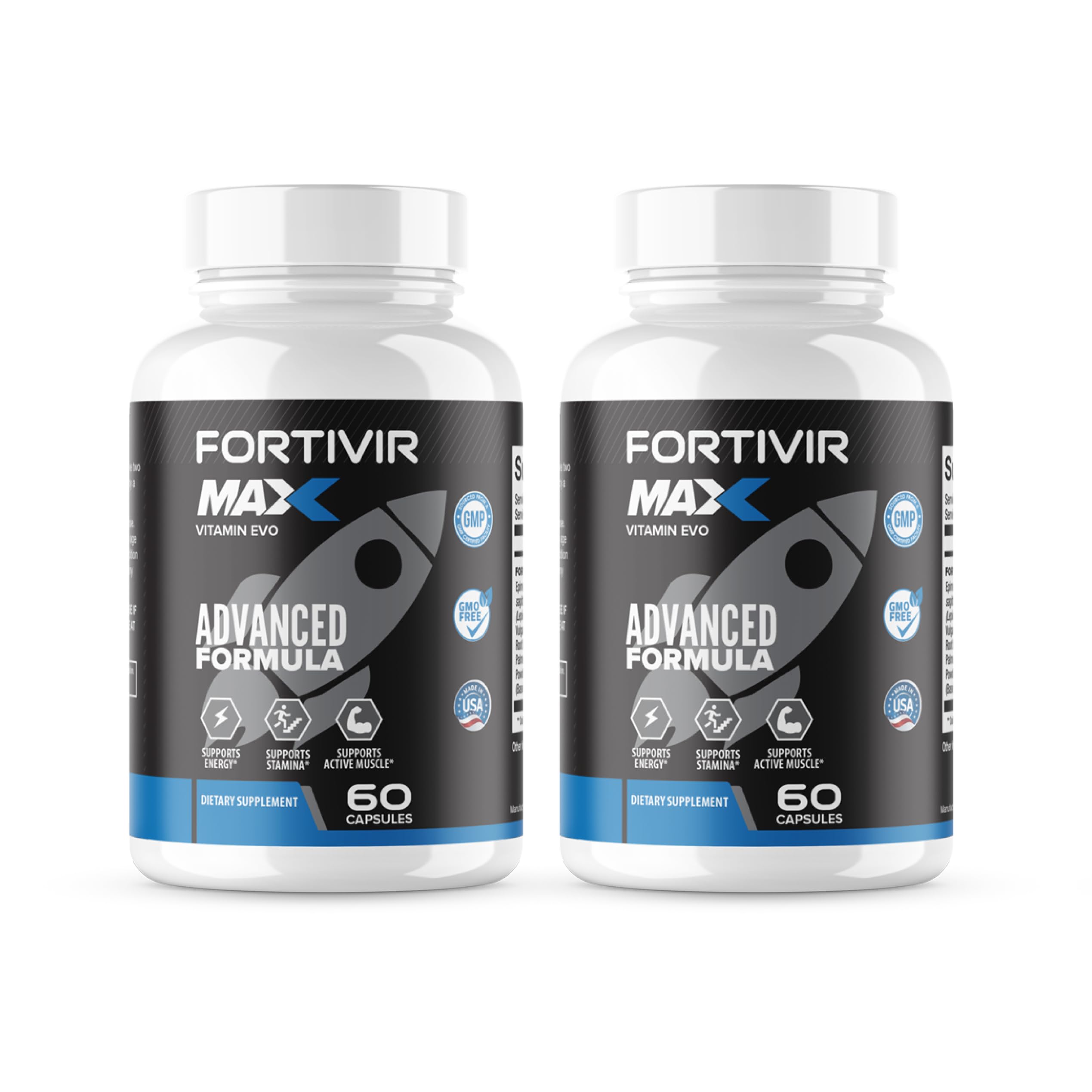 Vitamin Evo Fortivir Max bottle for easy daily use and routine supplementation.