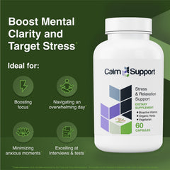 Vitamin Support CalmSupport capsules close-up for daily calm.