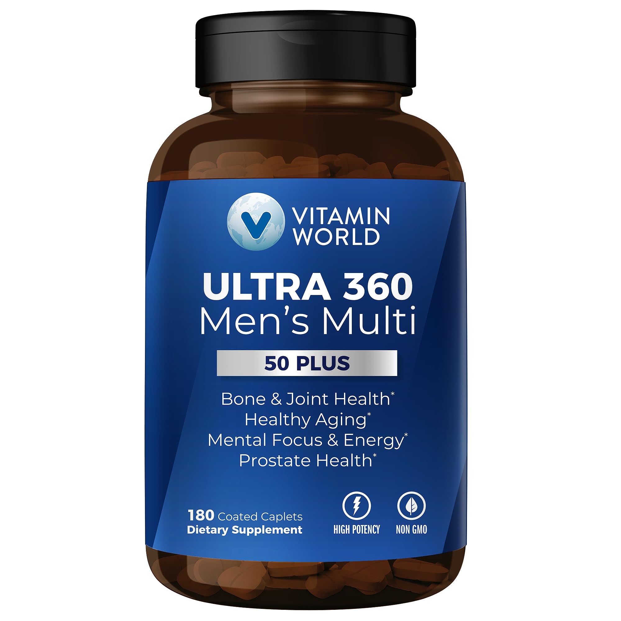 Vitamin World Ultra 360 50+ bottle for daily essential nutrients.