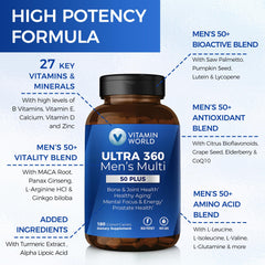 Close-up of Vitamin World Ultra 360 50+ label highlighting ingredients.