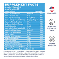 Vitaminally Liposomal Drops non-GMO, gluten-free, sugar-free formula.