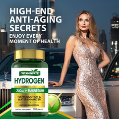VITAMINFATE hydrogen tablets dissolving quickly in water for rapid refreshment.