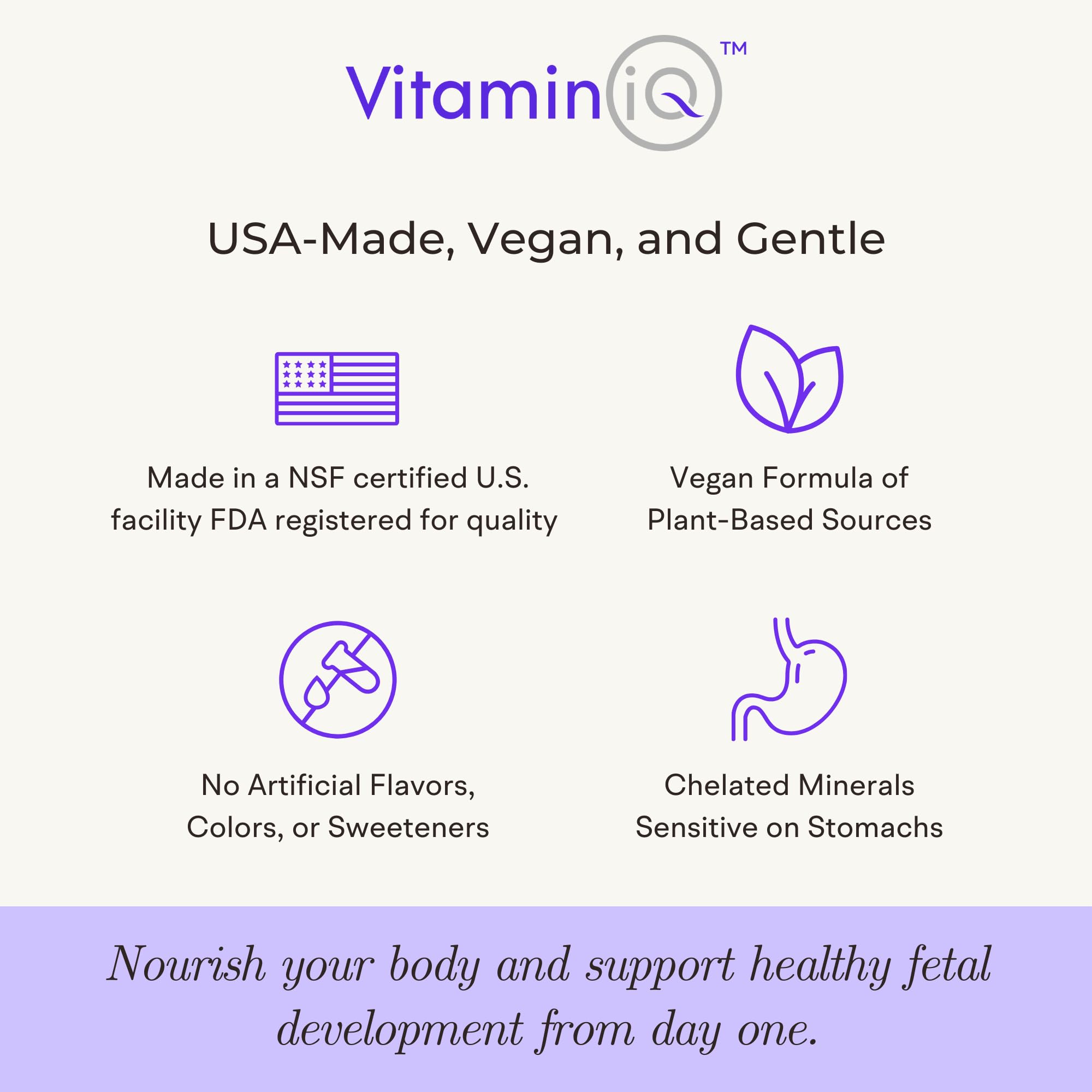 VitaminIQ prenatal packaging designed for easy daily use and on-the-go