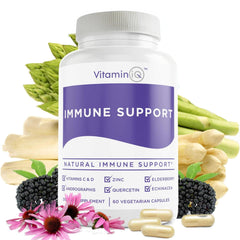 VitaminIQ Immune Support bottle front for everyday resilience