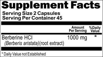 Vitamins Because berberine bottle back shows supplement facts and ingredients