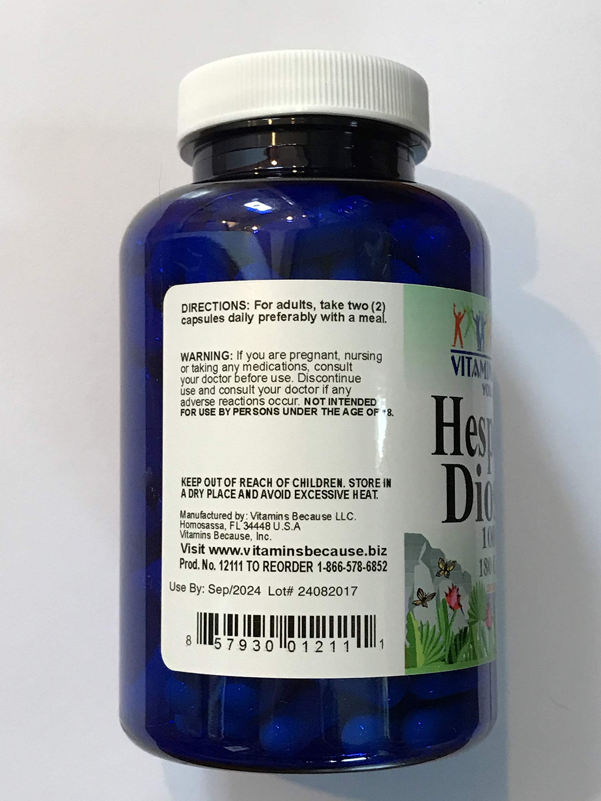 Vitamins Because Hesperidin Diosmin packaging emphasizes non-GMO, gluten-free quality