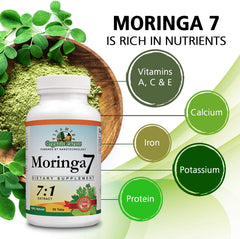 Vitamins Organic Farms Moringa7 capsules inside view suggests convenient daily supplementation