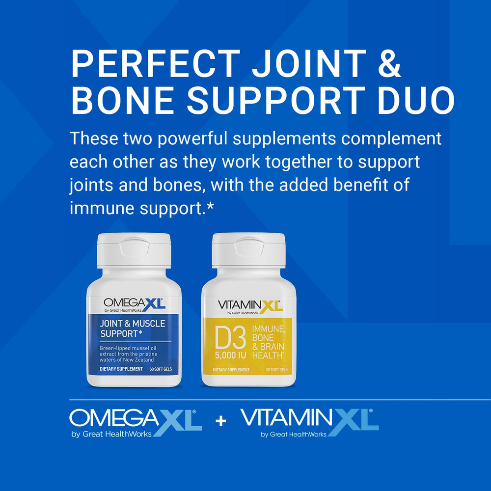 VitaminXL D3 bottle close-up showing safflower oil base for absorption.