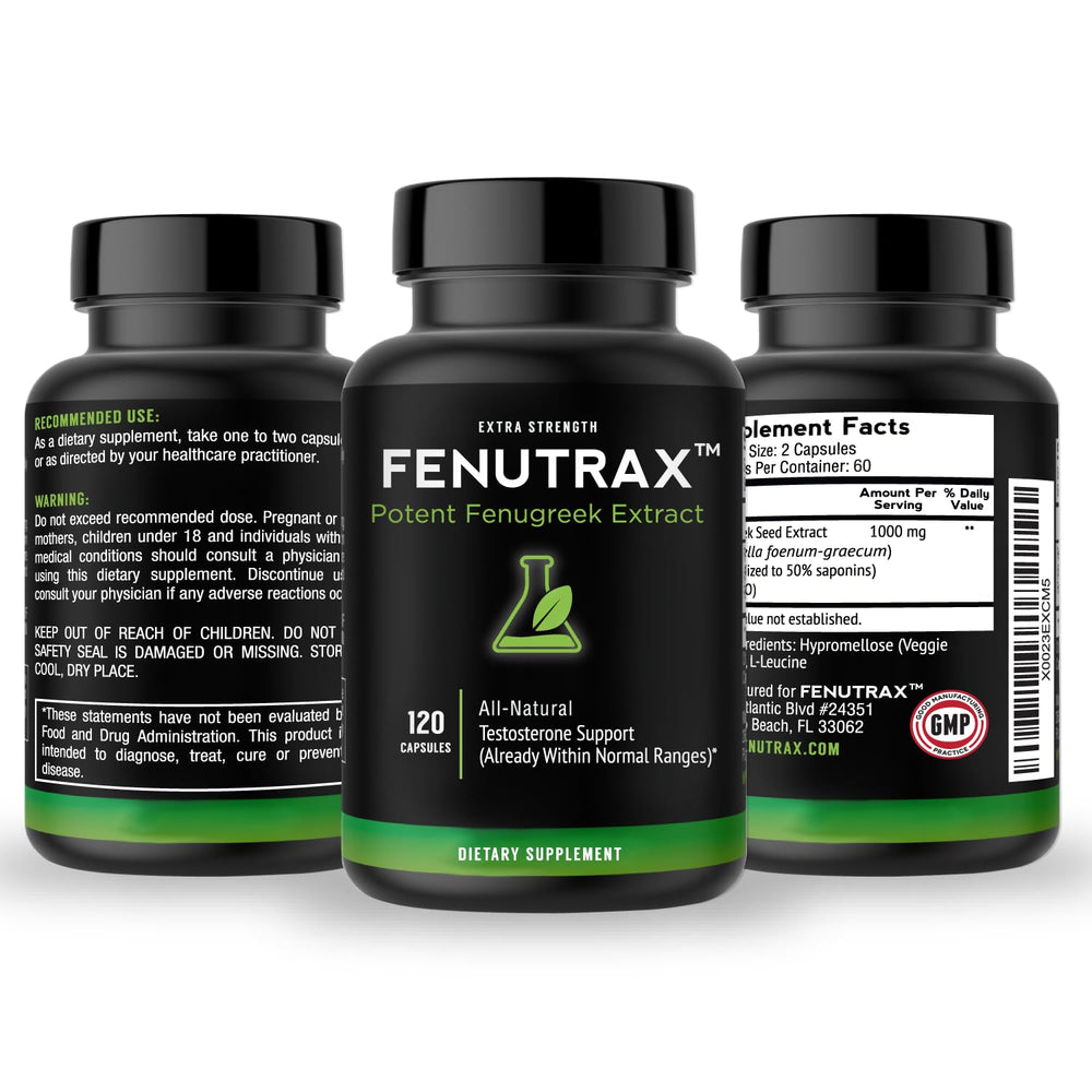 VitaMonk FenuTrax label close-up reveals ingredients and suggested use.
