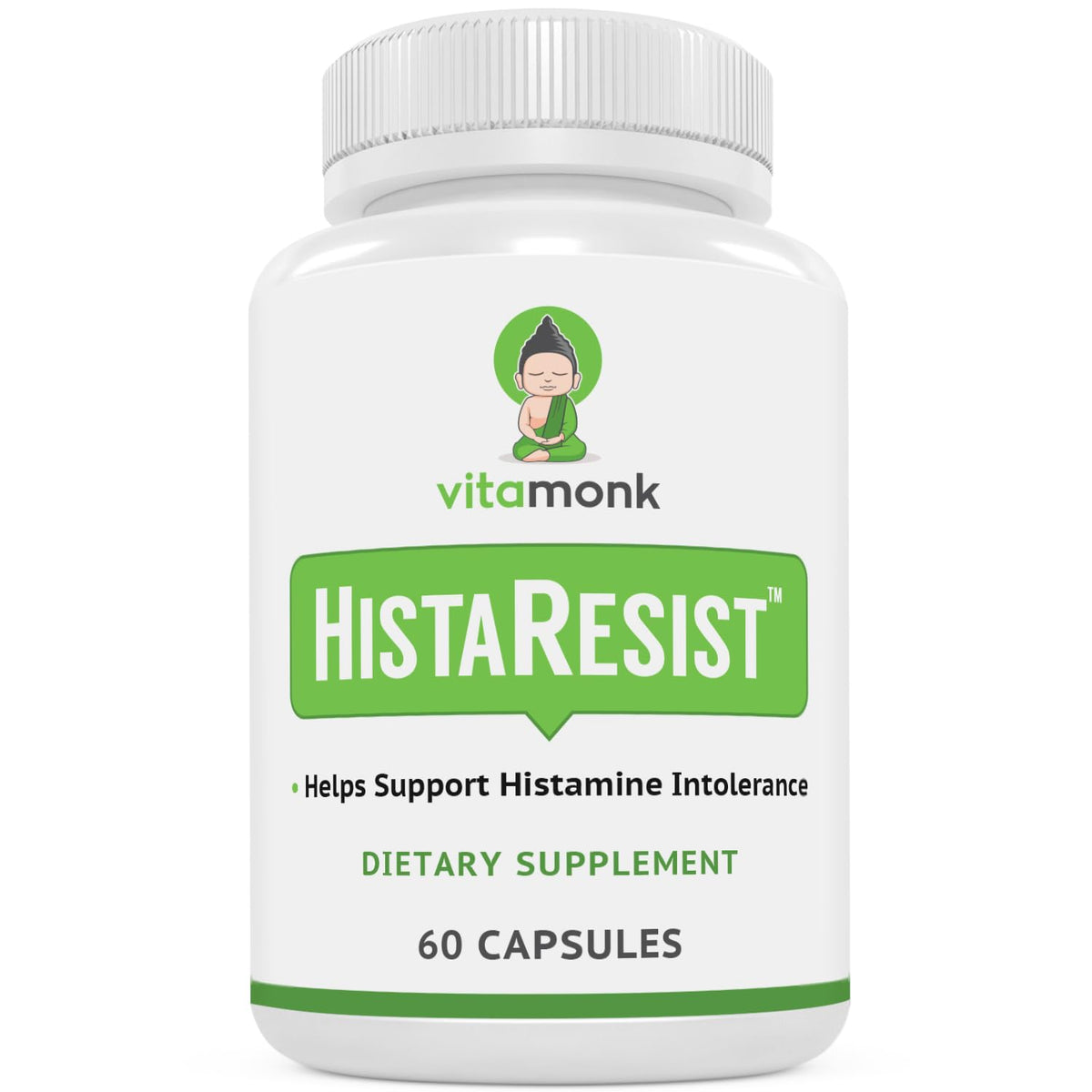 VitaMonk HistaResist bottle label may support comfortable digestion