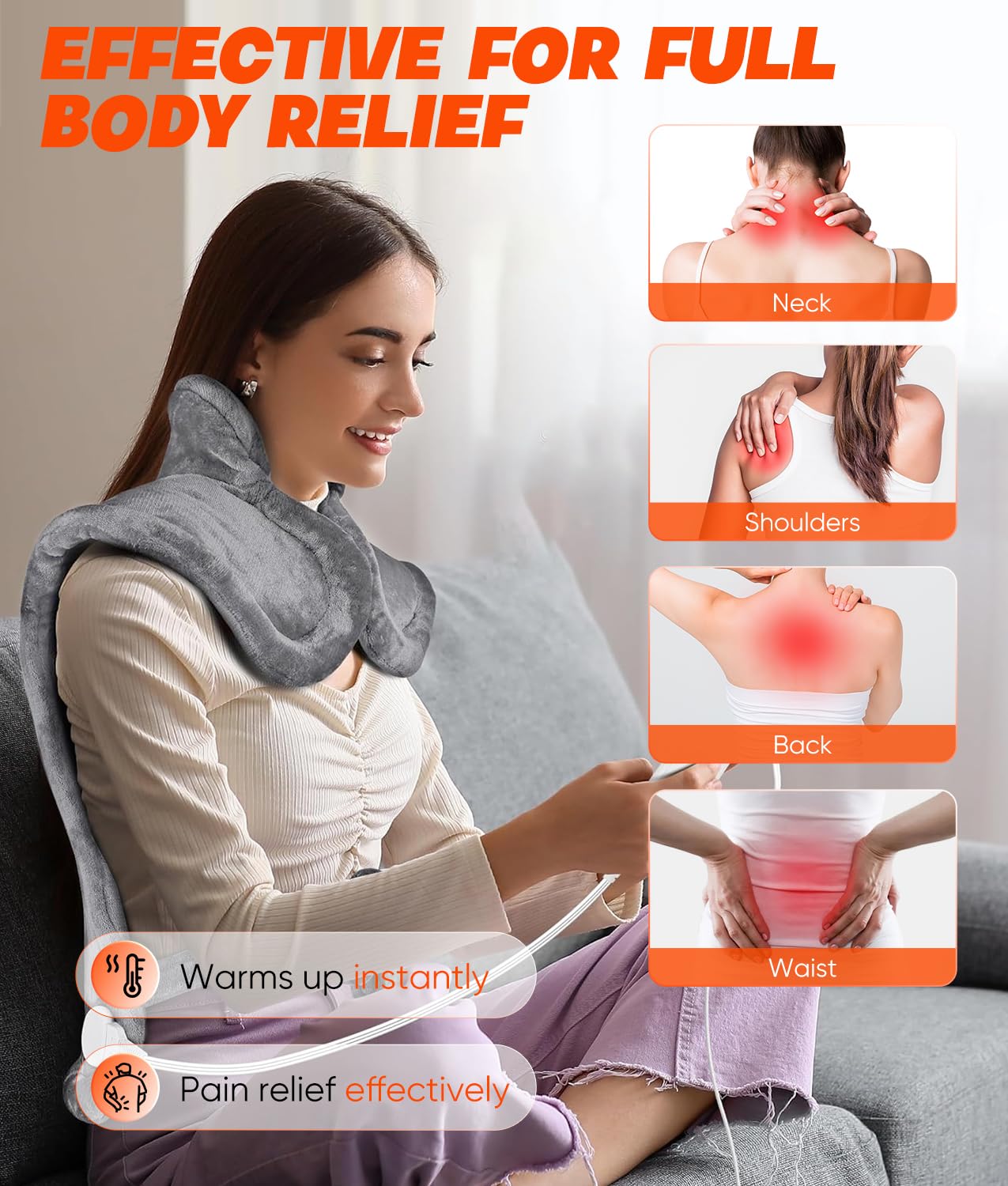 VITANEST neck-shoulder heating pad targets tension for focused comfort during daily activities.