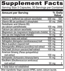 Vitanica Adrenal Assist capsules closeup highlighting vegan formula for daily resilience