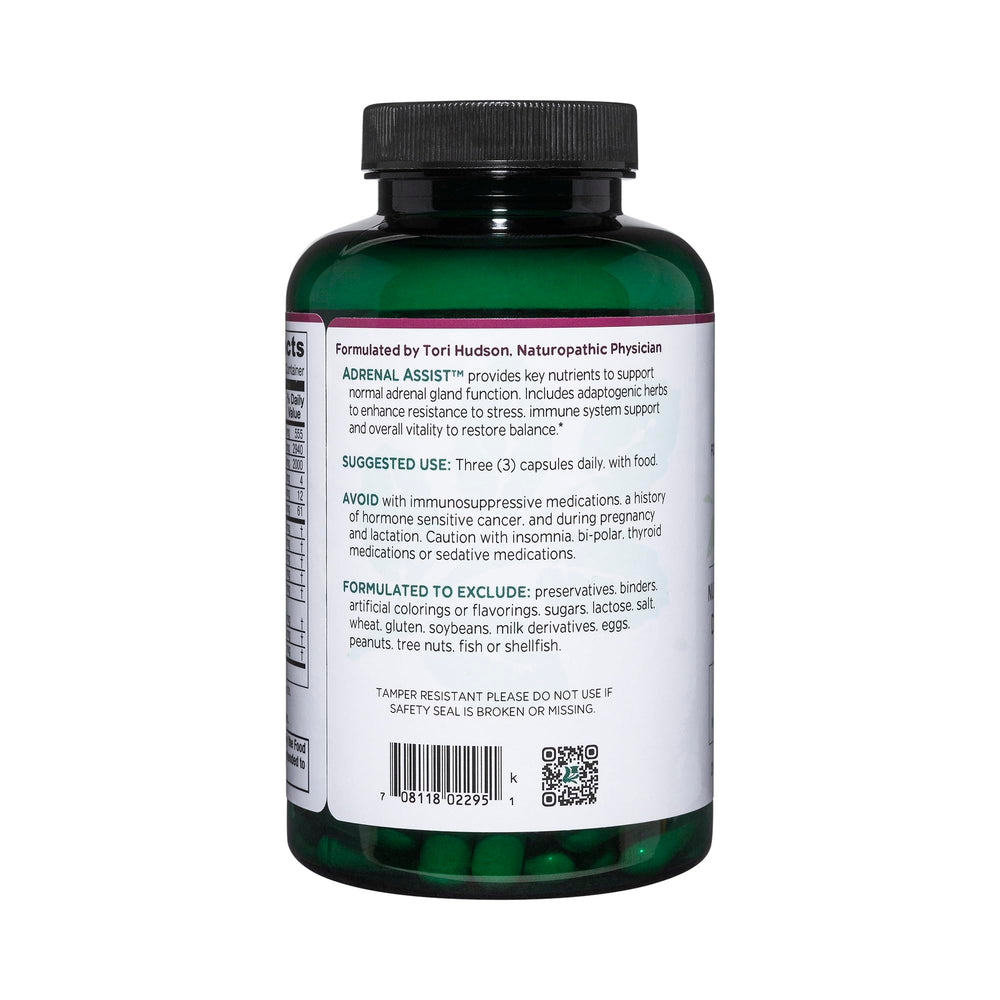 Vitanica Adrenal Assist capsules in hand for convenient daily use