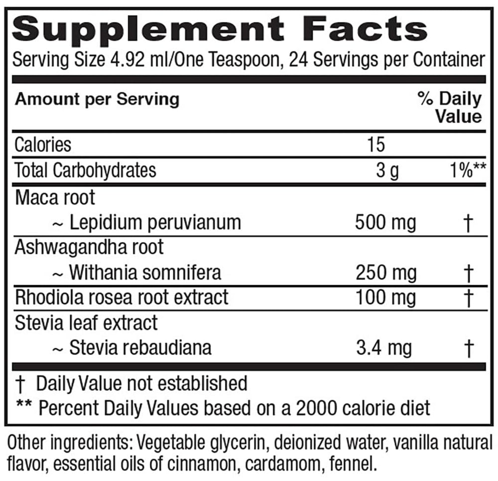 Vitanica Adrenal Tonic bottle-front highlights the product on the shelf.