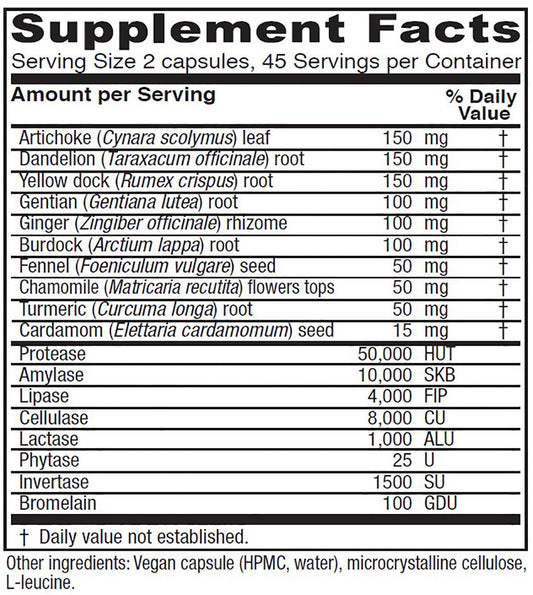 Vitanica Bitters Extra capsules close-up showing vegan digestion support