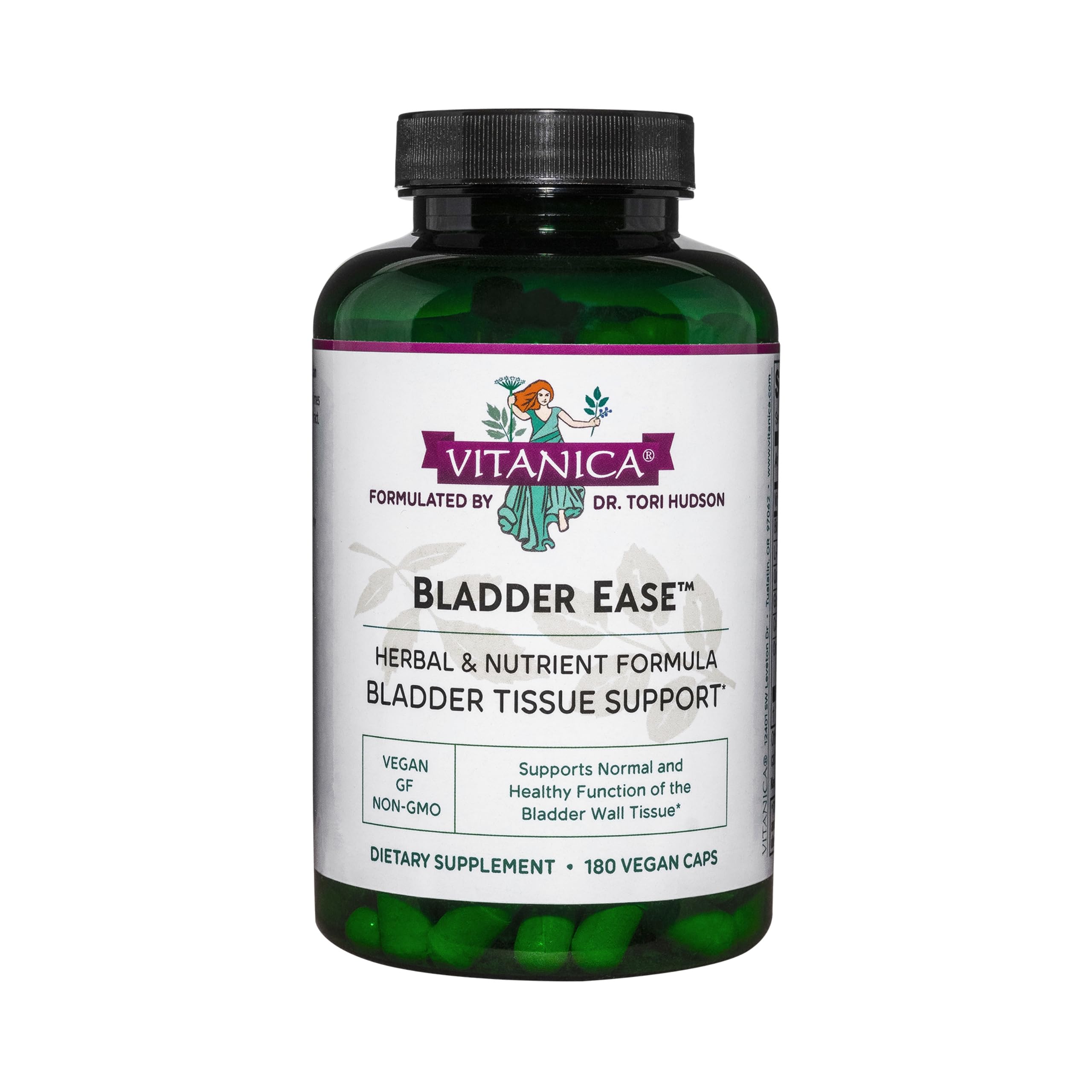Vitanica Bladder Ease bottle shot for on-the-go bladder tissue support.