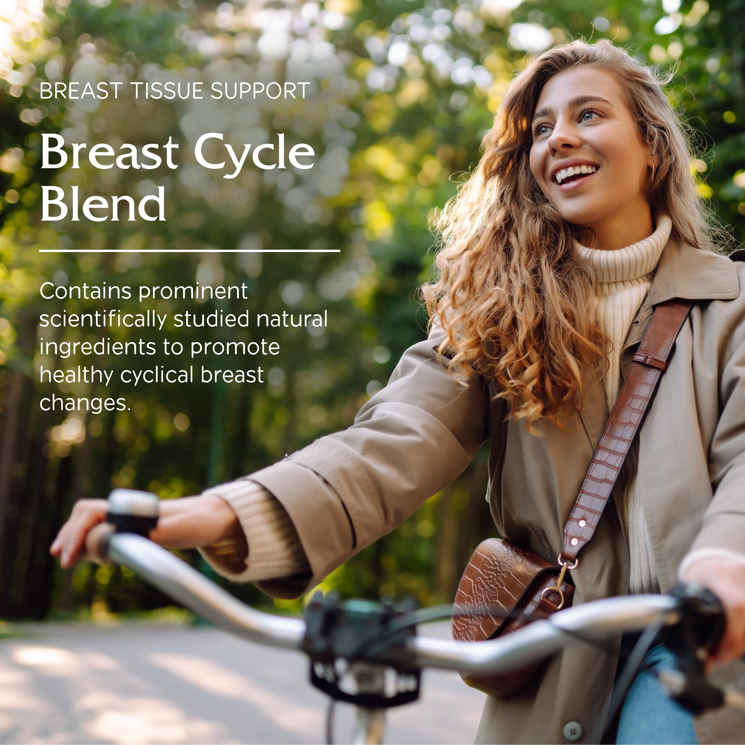 Vitanica Breast Cycle Blend ingredients close-up includes Vitex and Dandelion, natural support options.