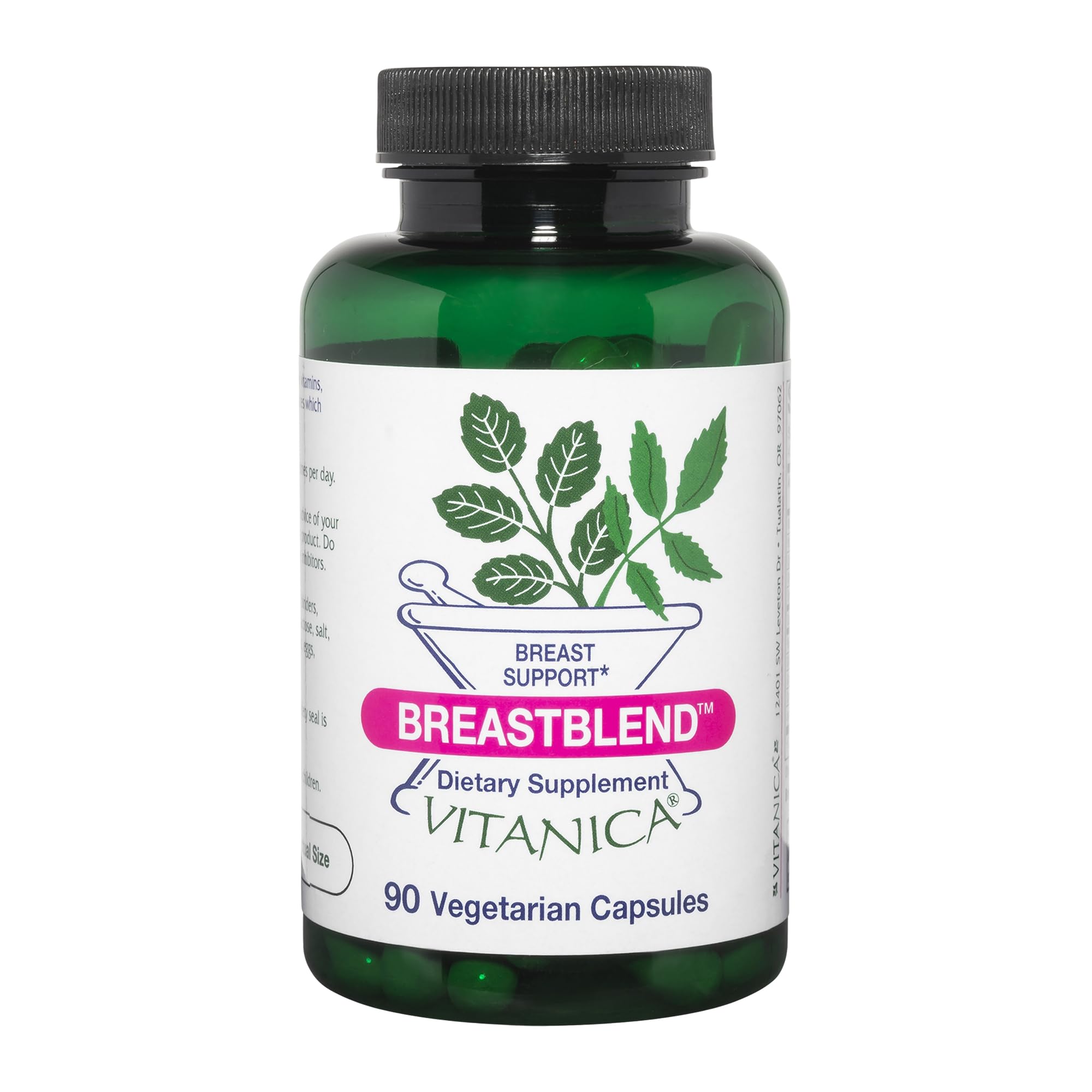 Vitanica BreastBlend capsules shown for daily breast health support