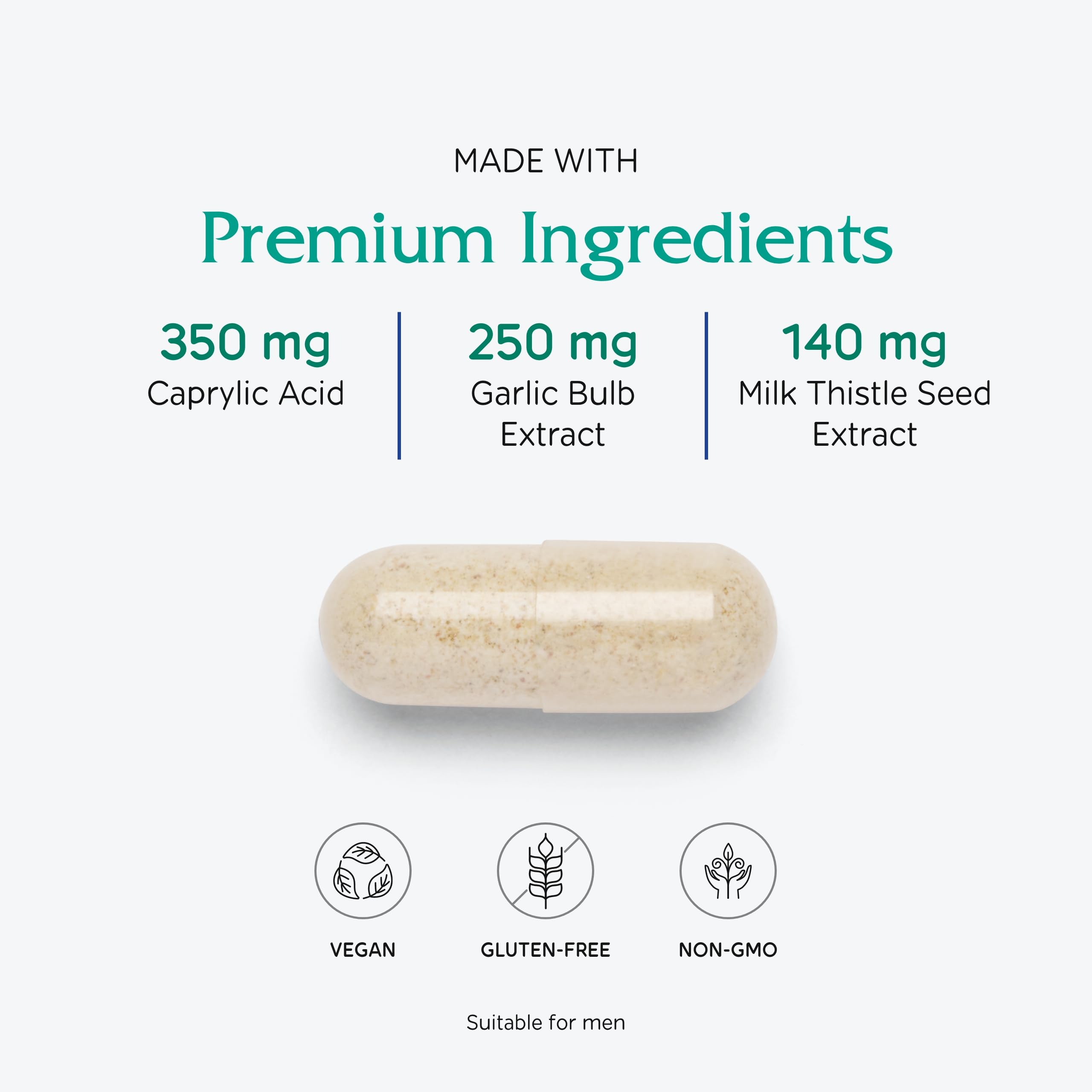 Vitanica Candidastat ingredients list presents 4 to 1 Oregon grape root extract.