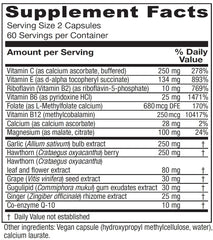 Vitanica CardioBlend capsules closeup showing vegan capsules for daily use.