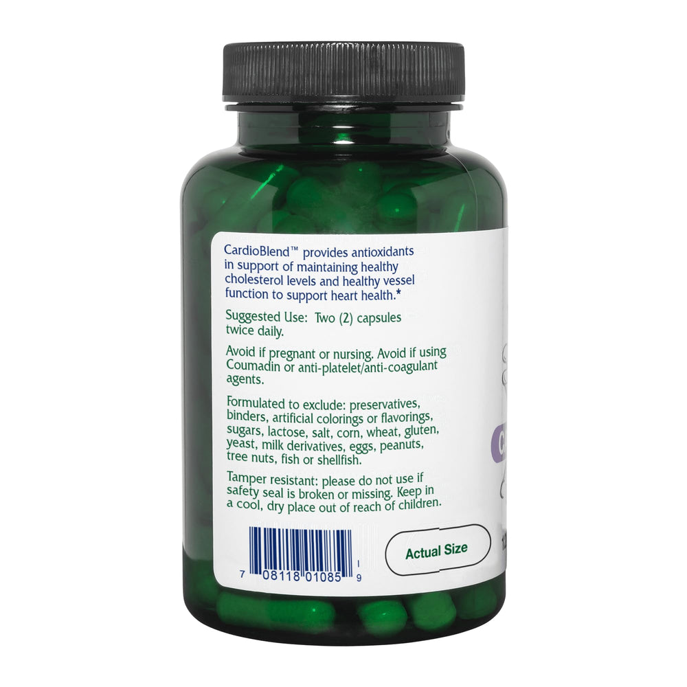 Vitanica CardioBlend capsules ready to take; convenient vegan daily support