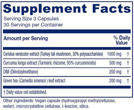 Vitanica CCDG Capsules close-up shows plant-based components for immune health.