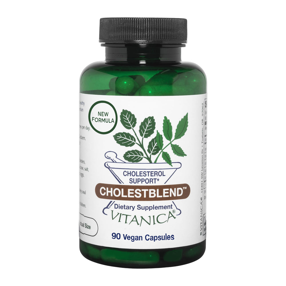 Vitanica CholestBlend bottle front with branding for cholesterol support