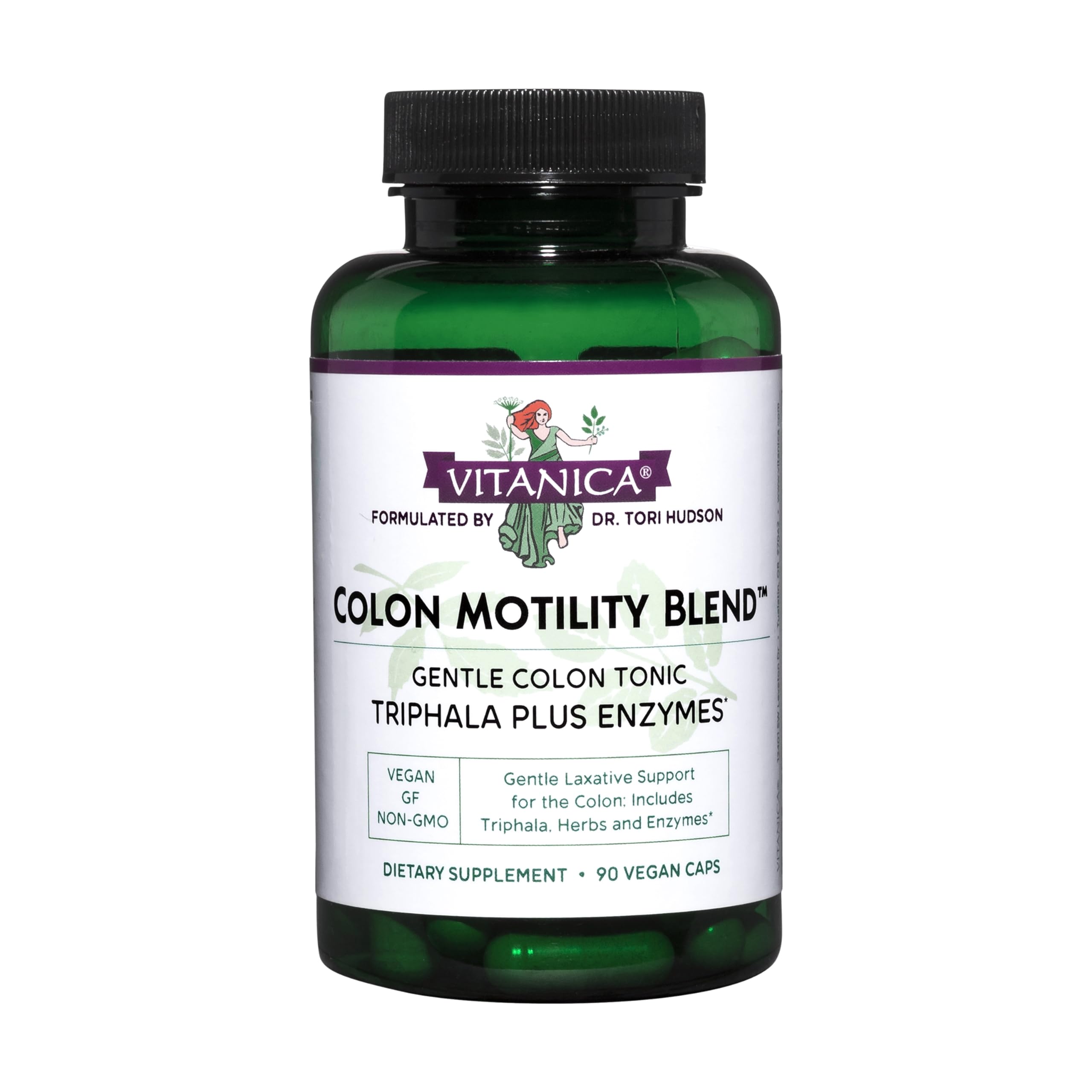 Vitanica Colon Motility Blend bottle supports calm digestion in daily routine.